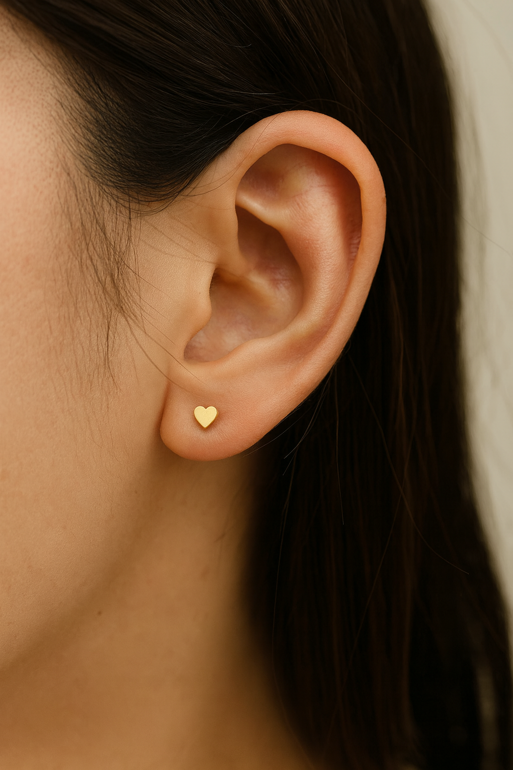 Love Heart Stud Stainless Steel Earrings
