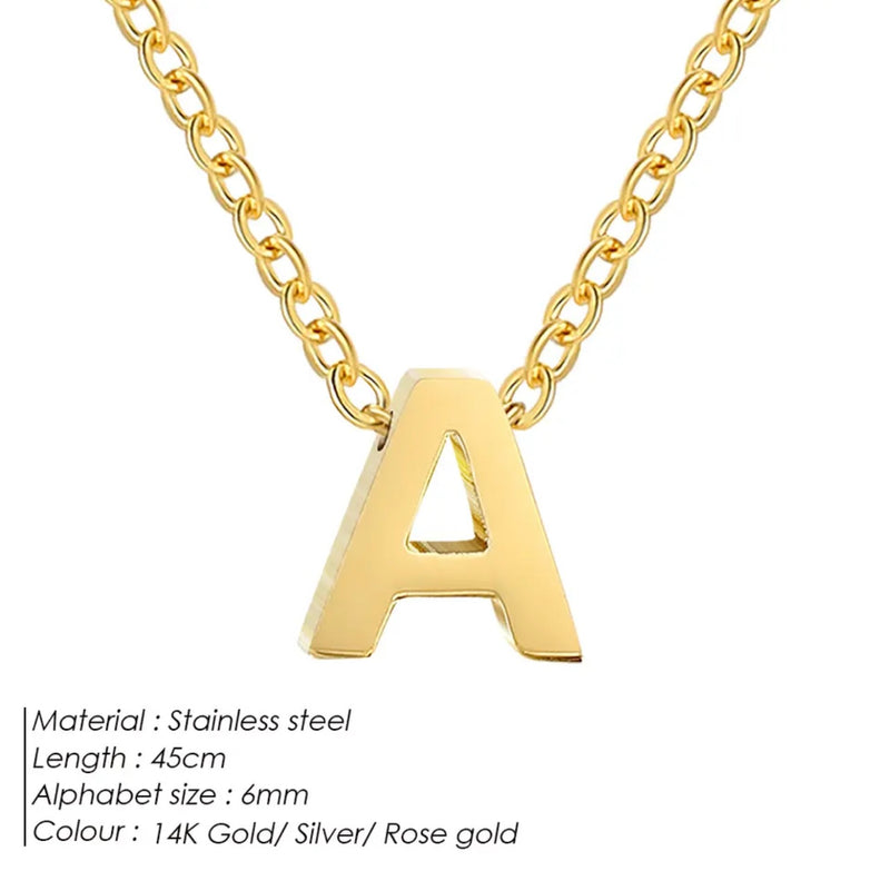 Dainty Initial Charm Letter Jewellery Pendant Necklace