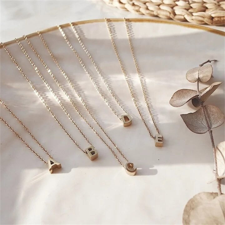 Dainty Initial Charm Letter Jewellery Pendant Necklace