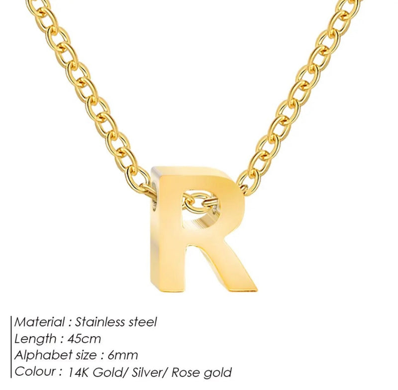 Dainty Initial Charm Letter Jewellery Pendant Necklace