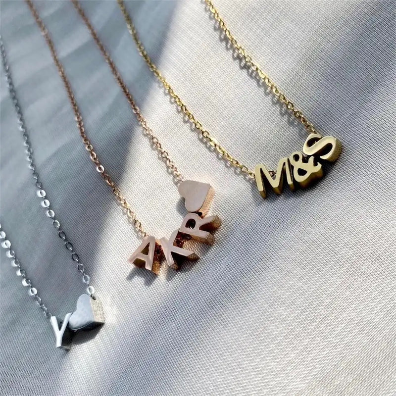 Dainty Initial Charm Letter Jewellery Pendant Necklace