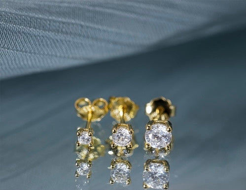 3 Pieces / Set 925 Sterling Silver Ear Stud Zircon Diamond Earrings