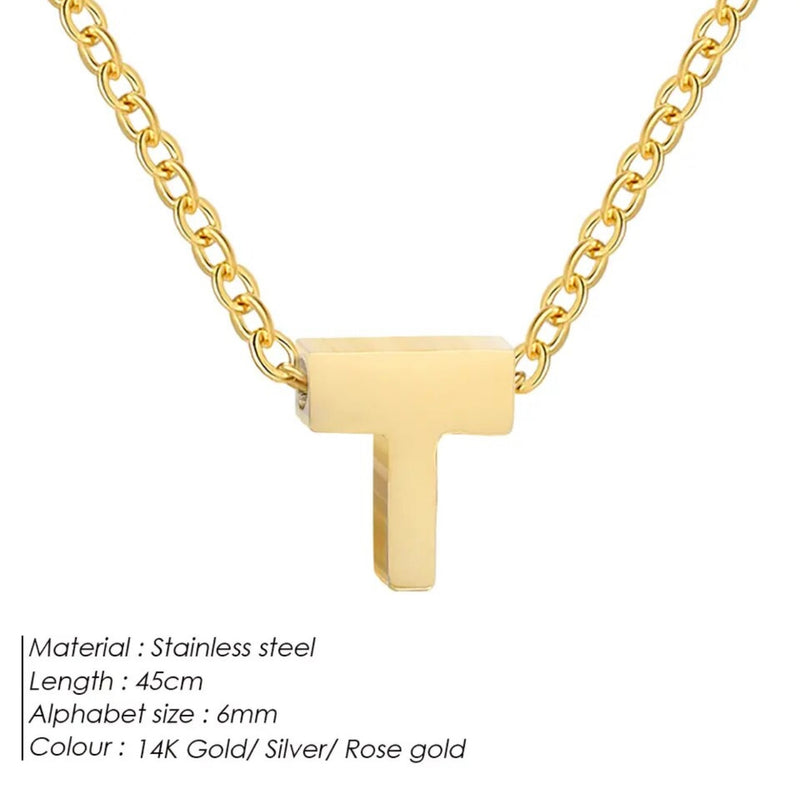 Dainty Initial Charm Letter Jewellery Pendant Necklace