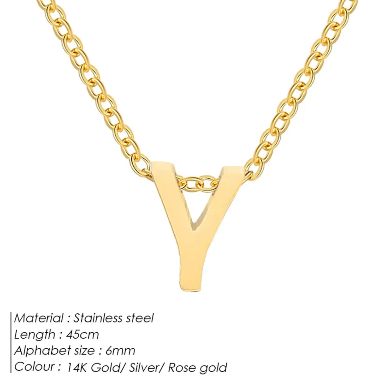 Dainty Initial Charm Letter Jewellery Pendant Necklace