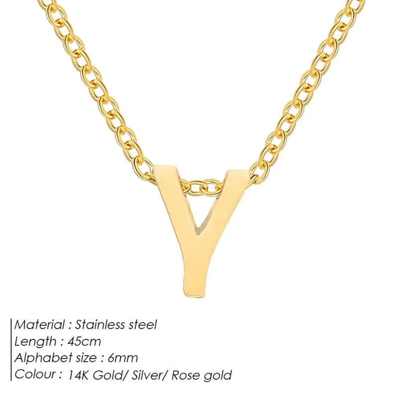 Dainty Initial Charm Letter Jewellery Pendant Necklace