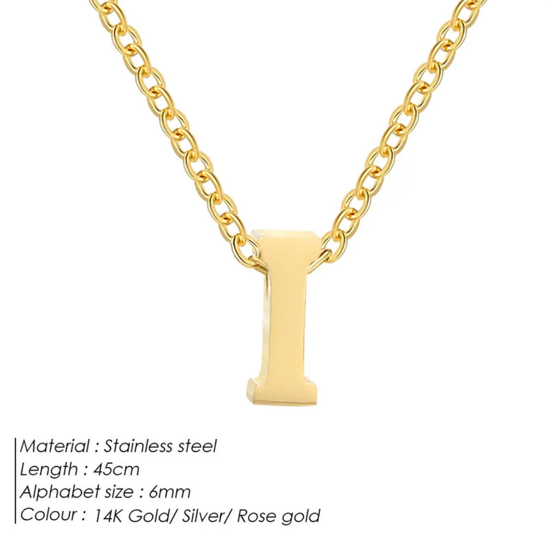 Dainty Initial Charm Letter Jewellery Pendant Necklace
