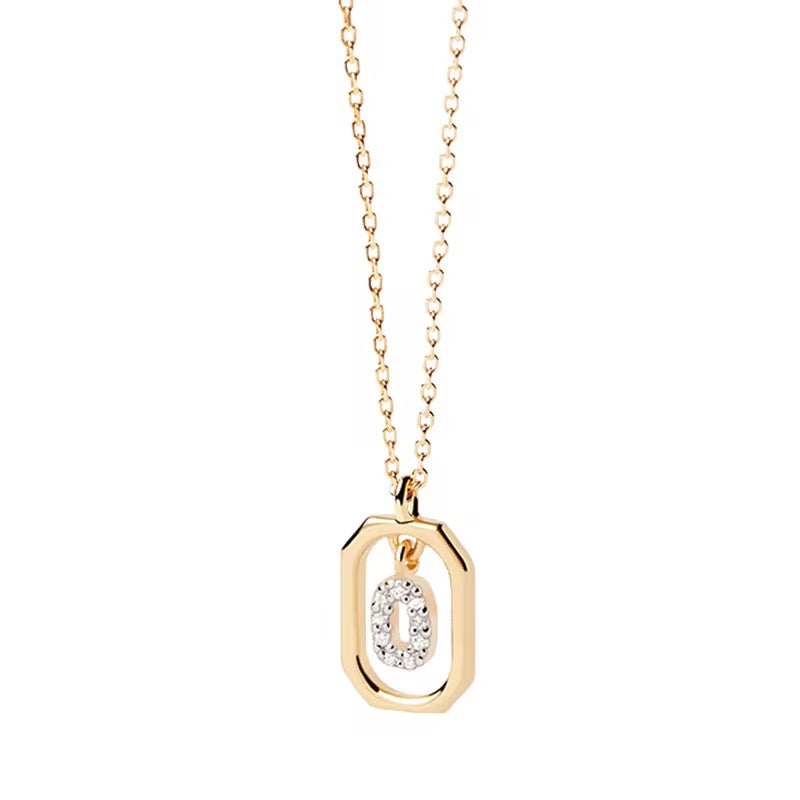925 Sterling Silver Gold Plated Letter Necklace Alphabet Charm Initial Gift Letter Necklace