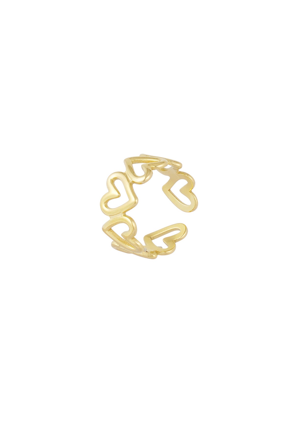 Gold Twisted Love Heart Ring