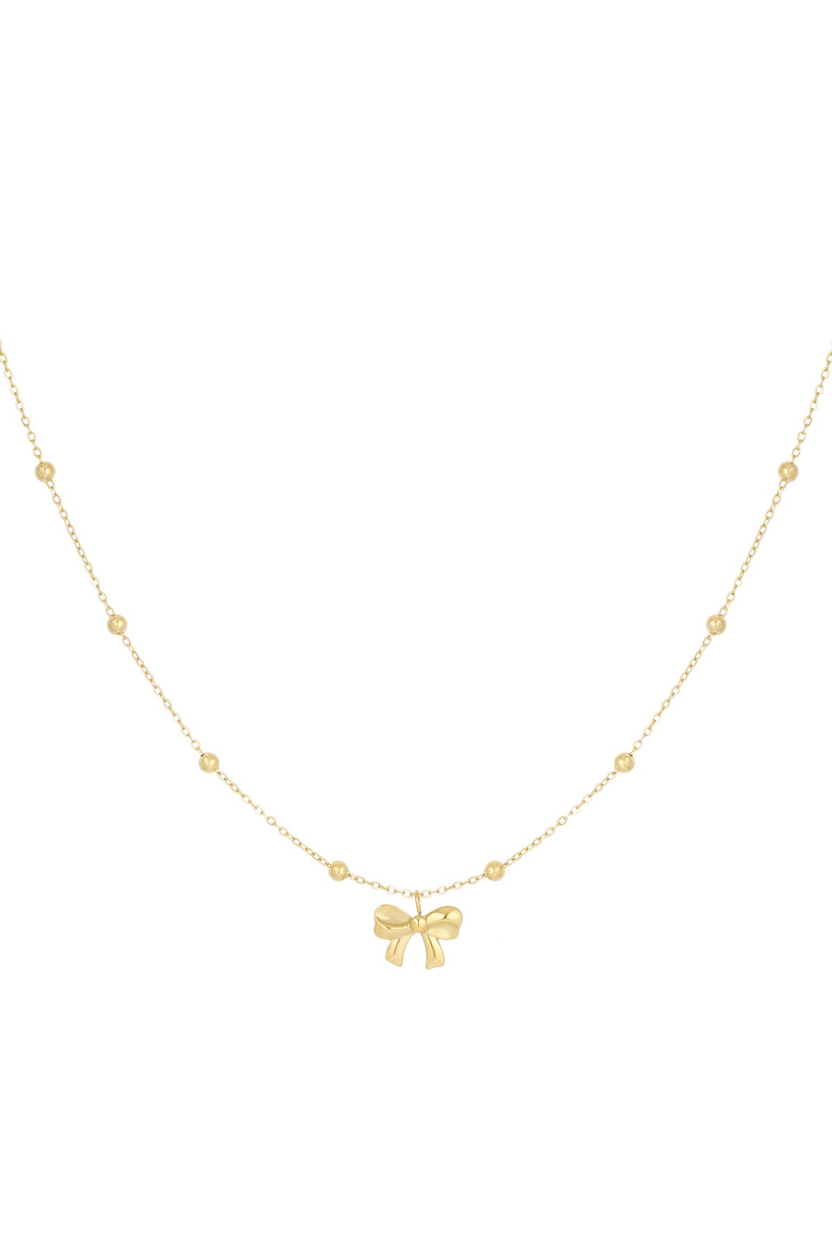 Gold Pretty Bow Necklace
