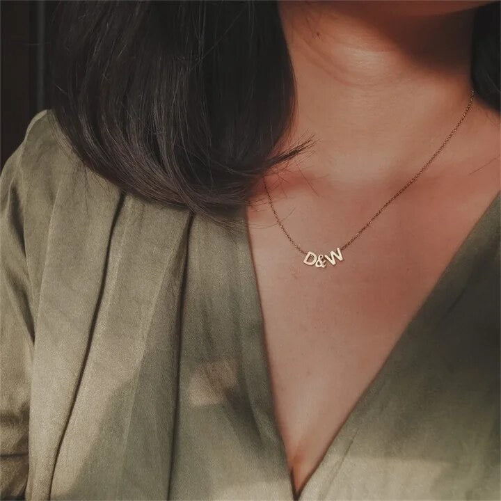 Dainty Initial Charm Letter Jewellery Pendant Necklace