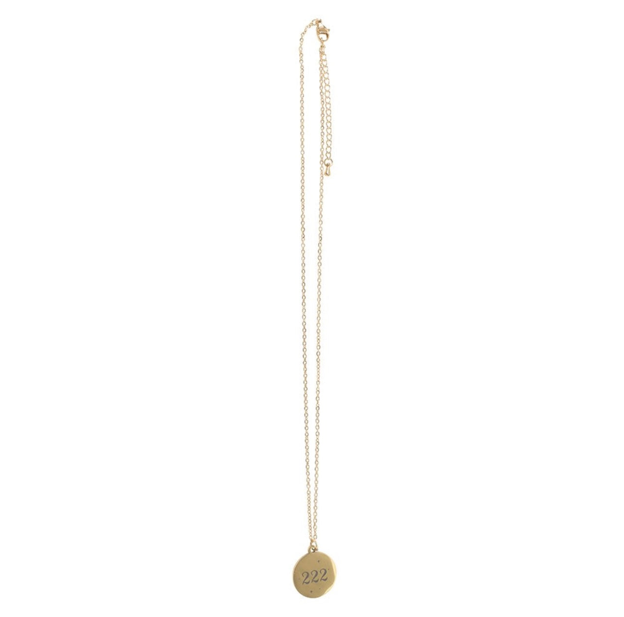 222 Angel Number Alignment Gold Necklace