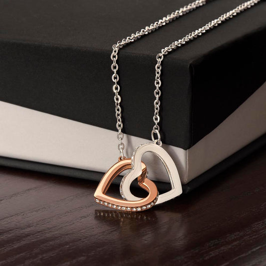 Interlocking Hearts Women's Crystal Chain Necklace Necklace
