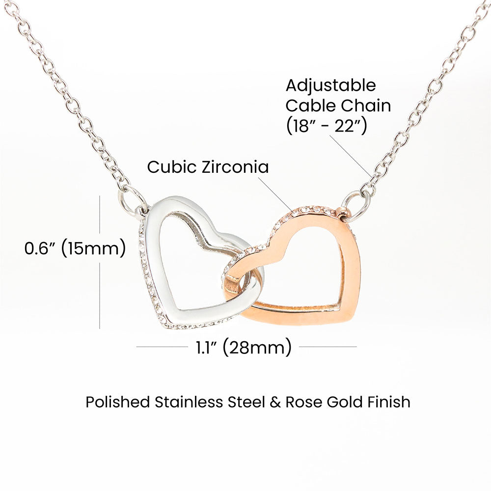 Interlocking Hearts Women's Crystal Chain Necklace Necklace