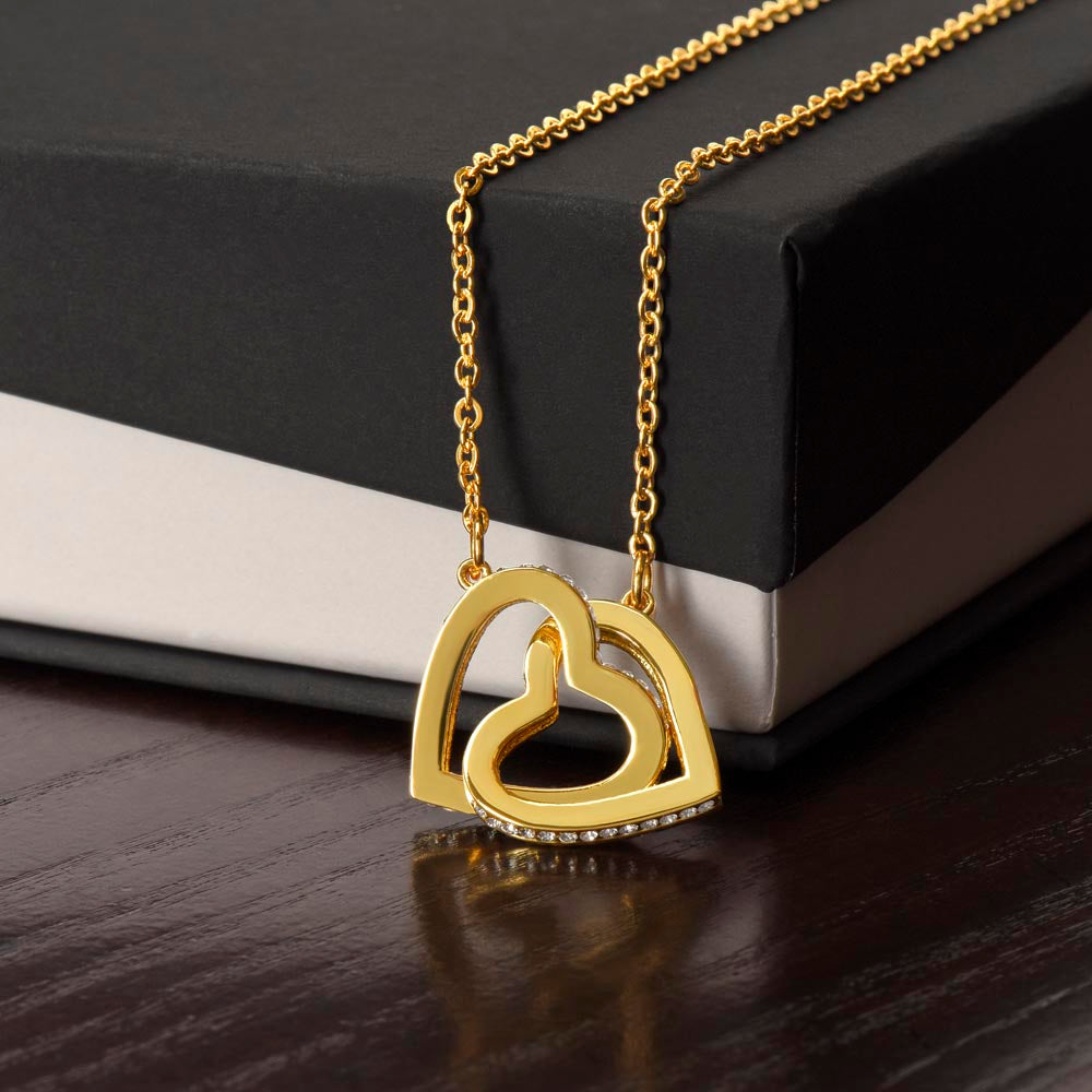 Interlocking Hearts Women's Crystal Chain Necklace Necklace