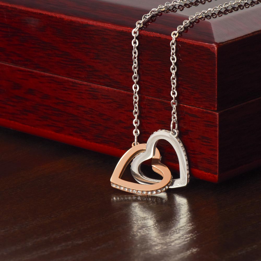 Interlocking Hearts Women's Crystal Chain Necklace Necklace