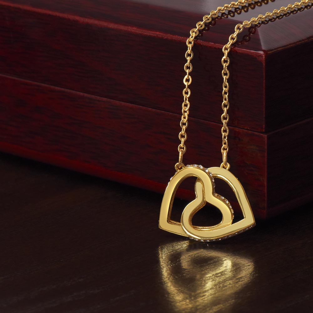 Interlocking Hearts Women's Crystal Chain Necklace Necklace