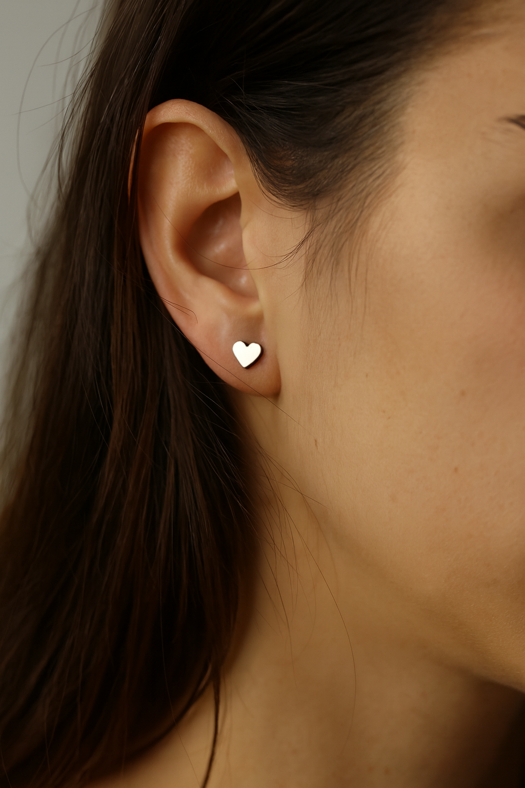 Love Heart Stud Stainless Steel Earrings