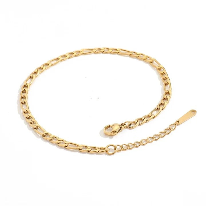 Silver Cuban Franco Chain Link Anklet Bracelet