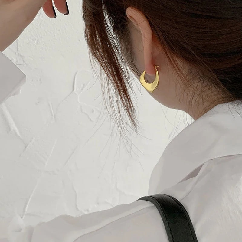 Gold Geometric Hoop Irregular Earrings