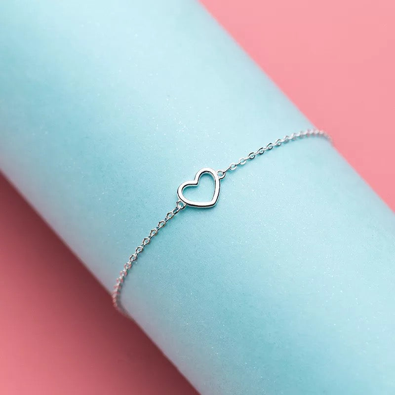 Eighteen (18th) Happy Birthday Sterling Silver Dainty Heart Gift Bracelet