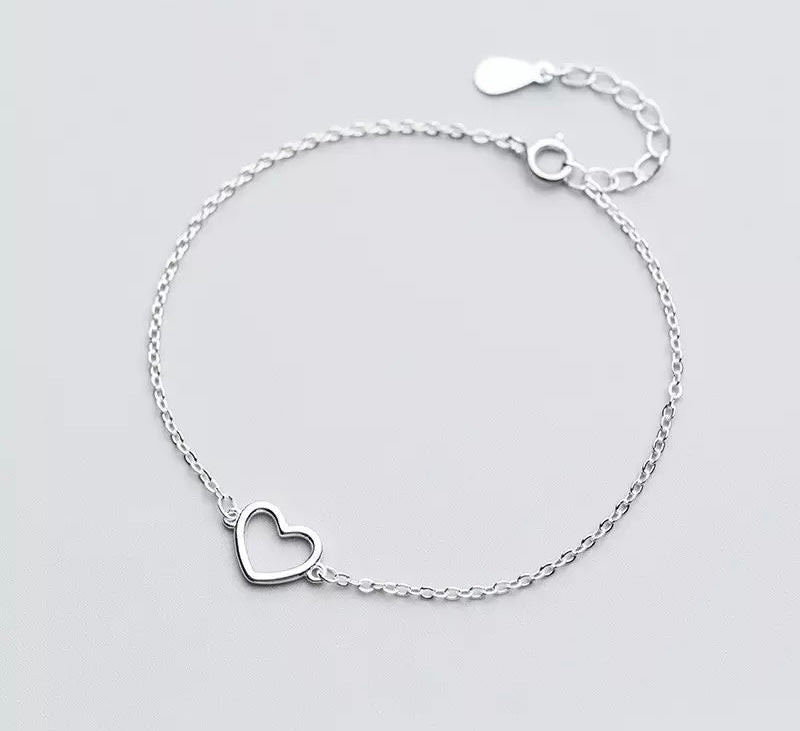 Sweet Sixteen (16th) Happy Birthday Sterling Silver Dainty Heart Gift Bracelet