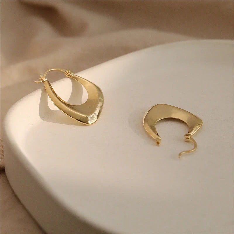 Gold Geometric Hoop Irregular Earrings