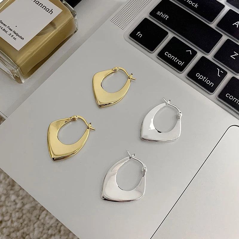 Gold Geometric Hoop Irregular Earrings