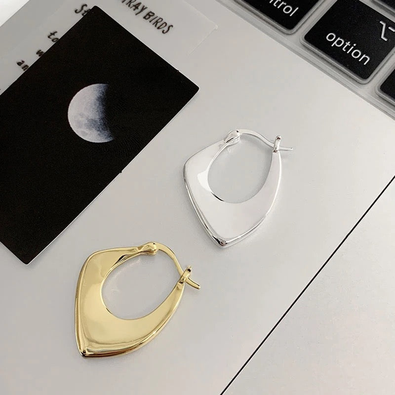Gold Geometric Hoop Irregular Earrings