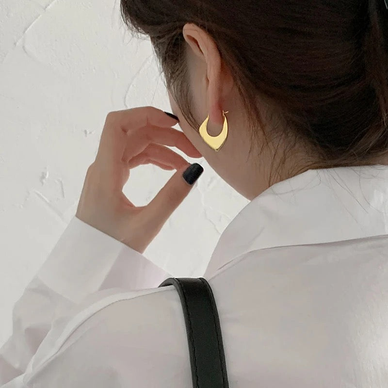 Gold Geometric Hoop Irregular Earrings