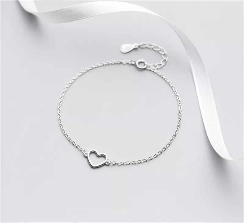 Eighteen (18th) Happy Birthday Sterling Silver Dainty Heart Gift Bracelet