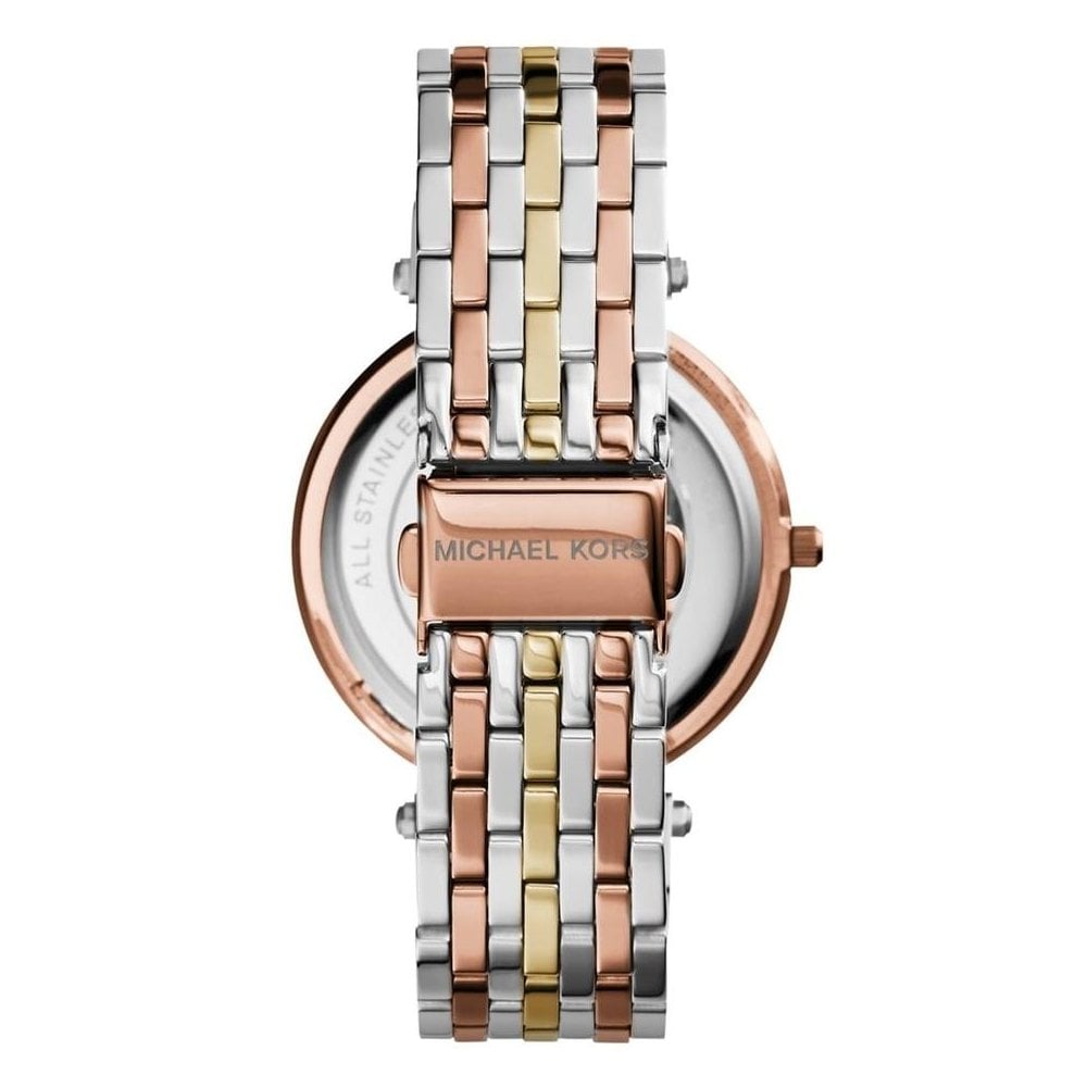 Michael Kors Ladies Darci Tri Tone Watch MK3203