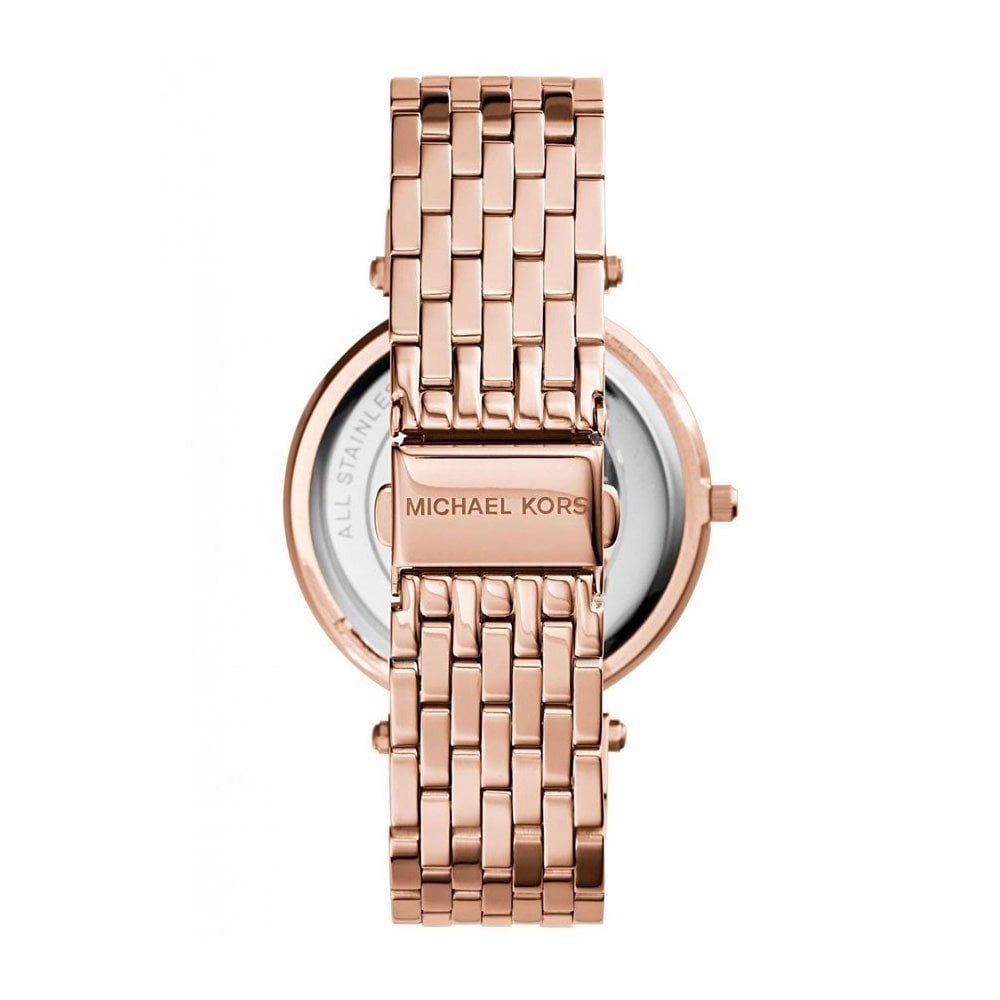Michael Kors Ladies Darci Pave Rose Gold Watch MK3439