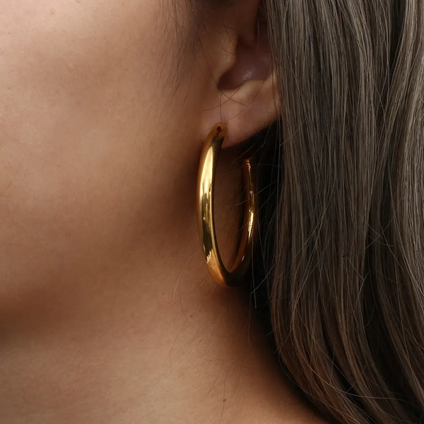 Minimalist 18K Gold Hoop Earring Statement Earrings Set