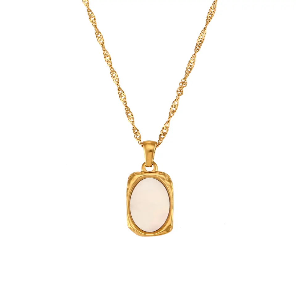 Gold Natural Puka Shell Necklace
