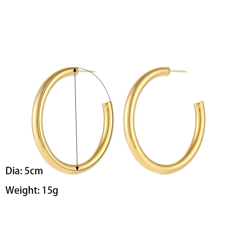 Minimalist 18K Gold Hoop Earring Statement Earrings Set