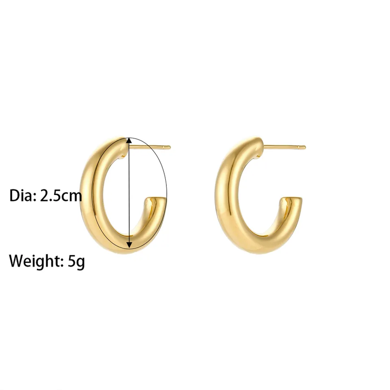 Minimalist 18K Gold Hoop Earring Statement Earrings Set