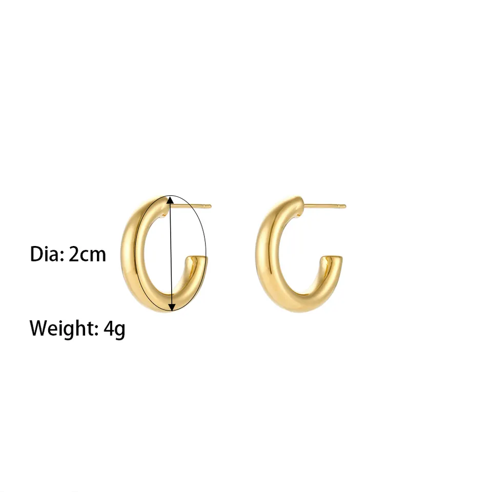Minimalist 18K Gold Hoop Earring Statement Earrings Set