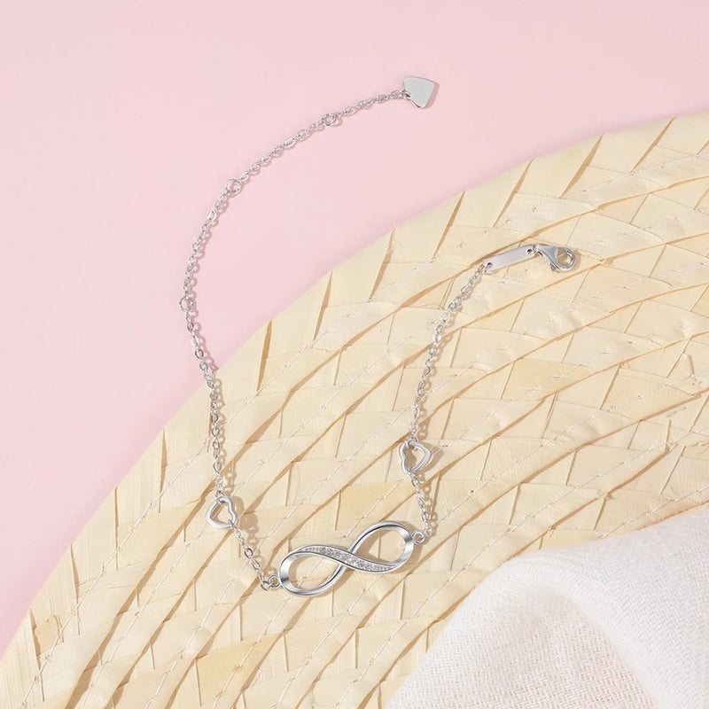 925 Sterling Silver Infinity Cubic Zircon Love Bracelet