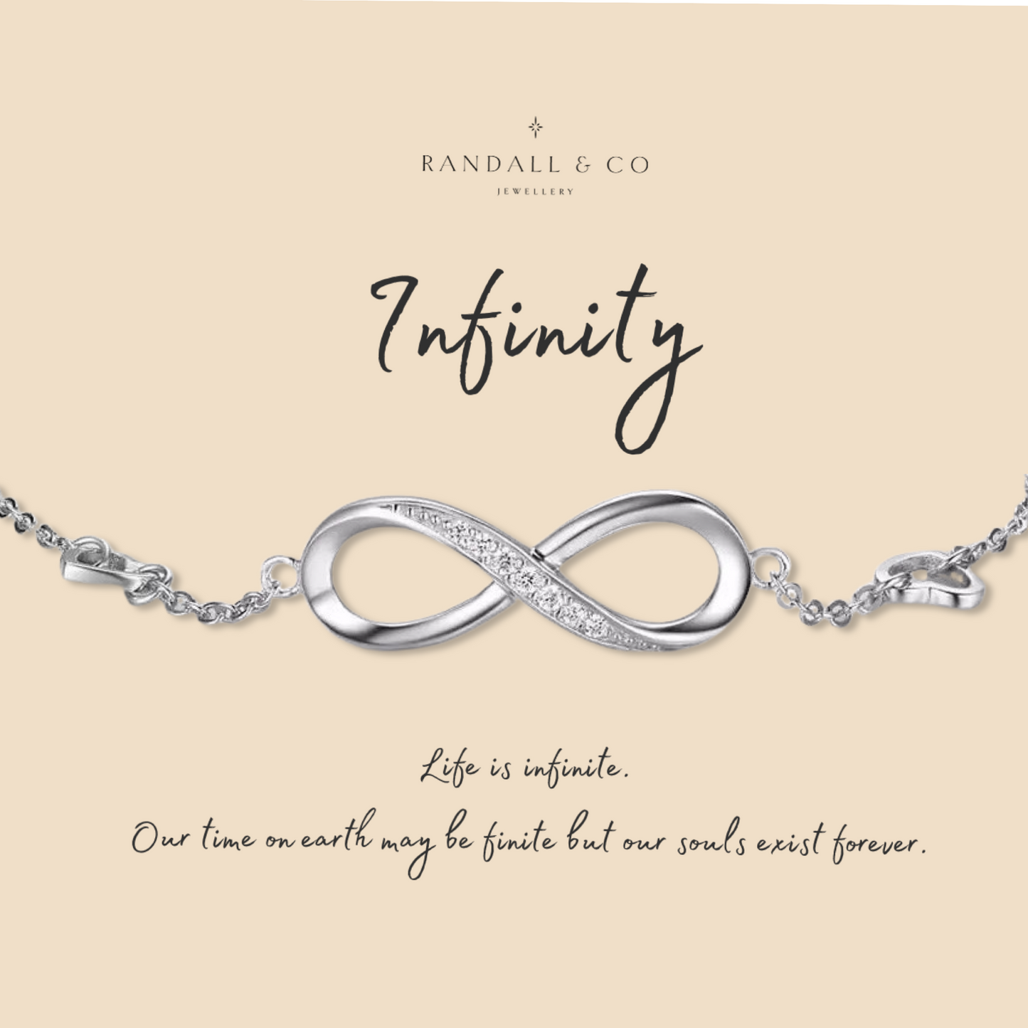 925 Sterling Silver Infinity Cubic Zircon Love Bracelet