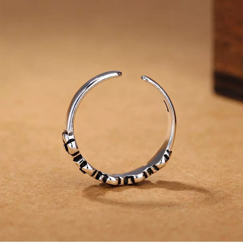 925 Silver Adjustable Sunflower Ring