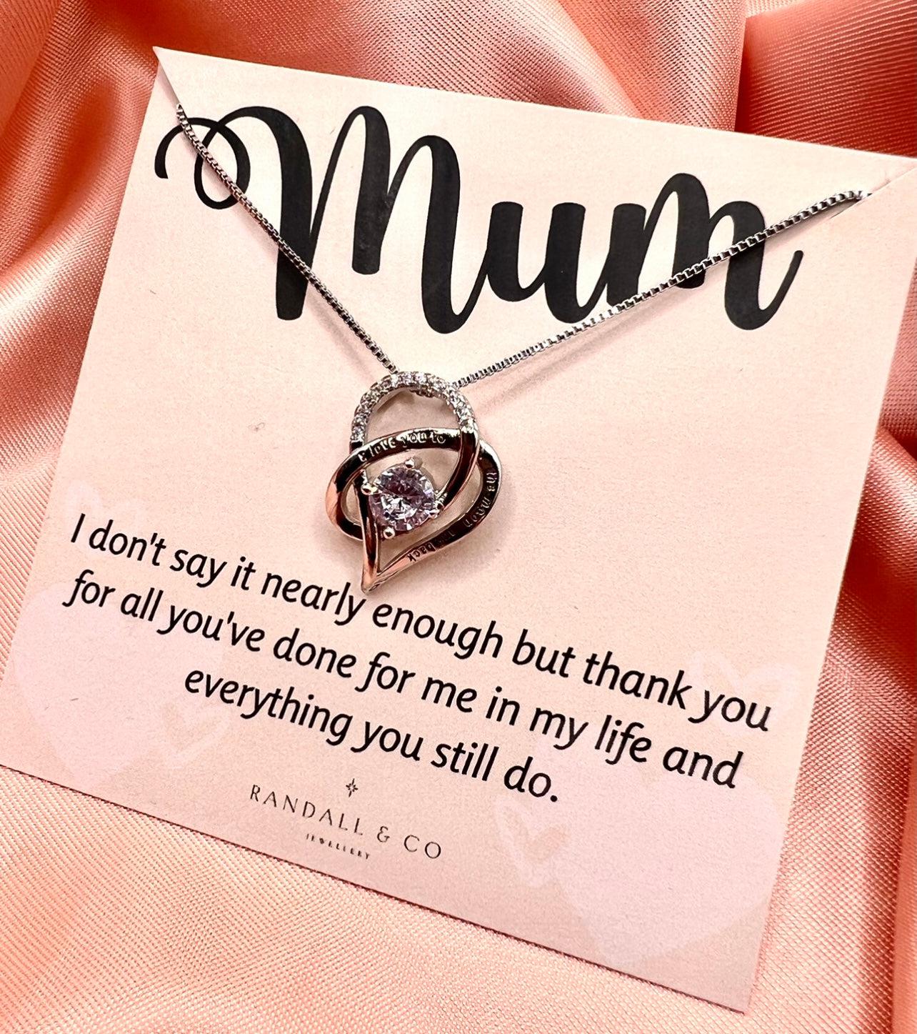 Thank You Mum - I Love You To The Moon and Back Necklace