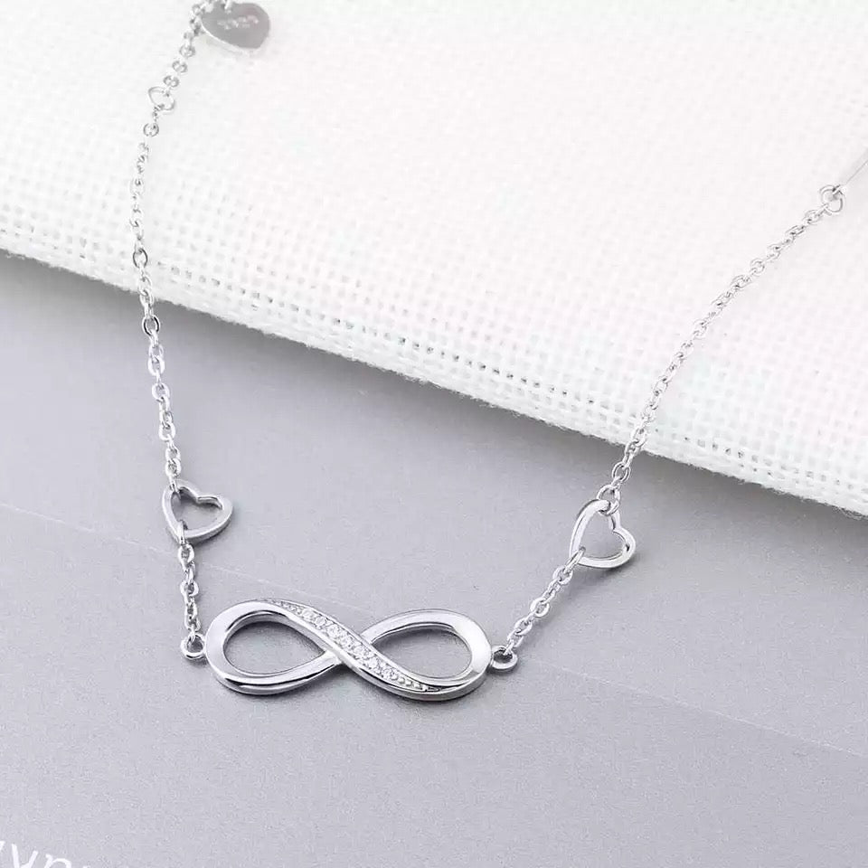 925 Sterling Silver Infinity Cubic Zircon Love Bracelet
