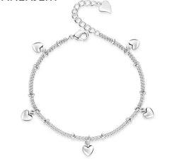 925 Sterling Silver Love Heart Adjustable Bracelet