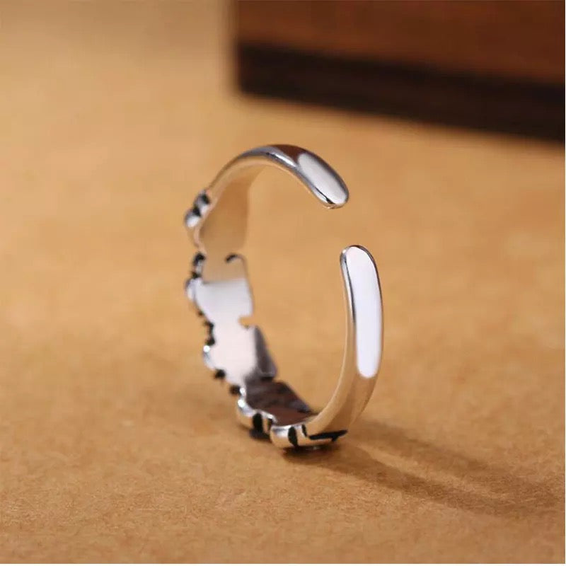 925 Silver Adjustable Sunflower Ring
