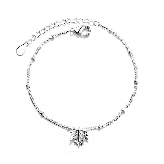 925 Sterling Silver Delicate Maple Leaf Bracelet