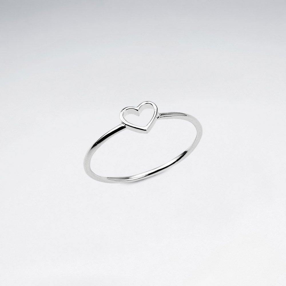 Sterling Silver Open Heart Ring
